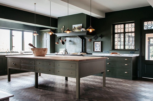 dark green kitchen trends