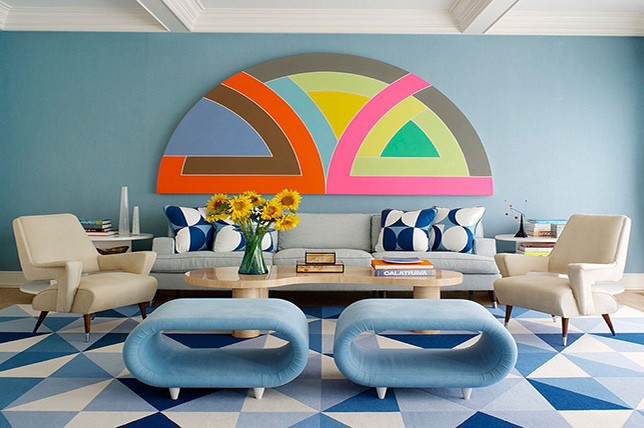 geometric living room paint ideas