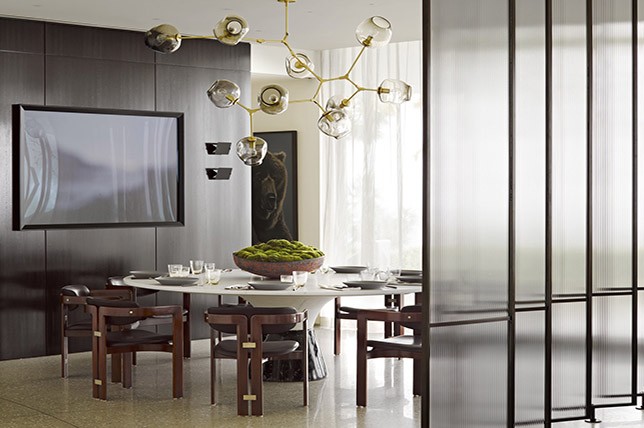 modern dining table chandeliers