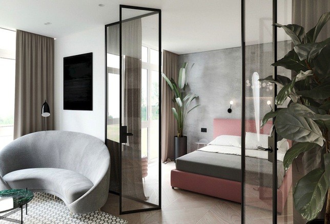 studio apartment floorplan bed ideas