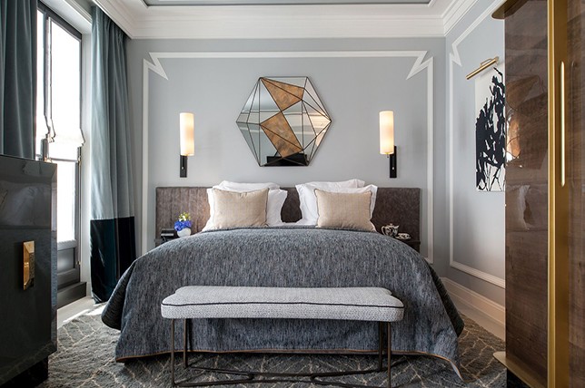 contemporary style interior design bed