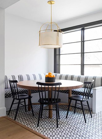 striped kitchen Banquette