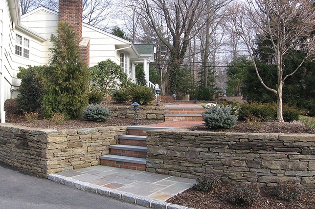 stairway retaining wall ideas 