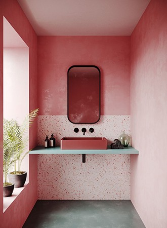 pink ombre bathroom paint colors