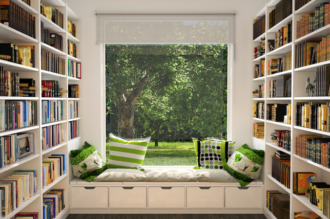 bright home library ideas