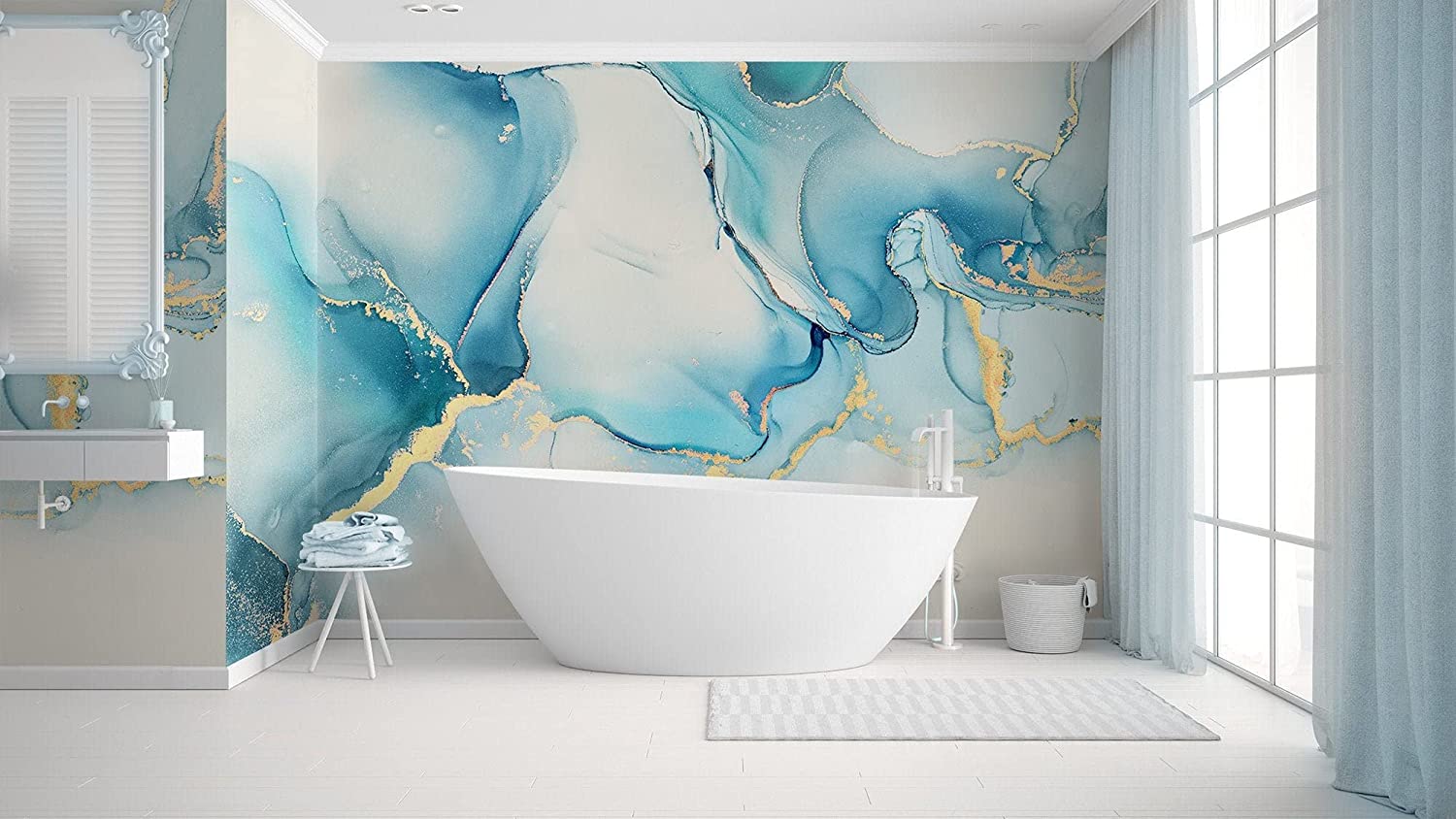 abstract wallpaper bathroom