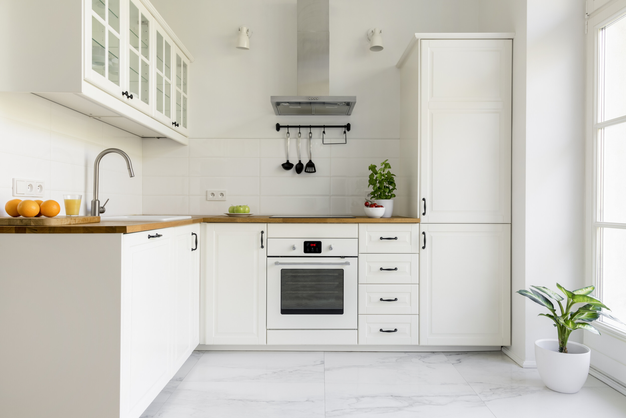 all white kitchen interior