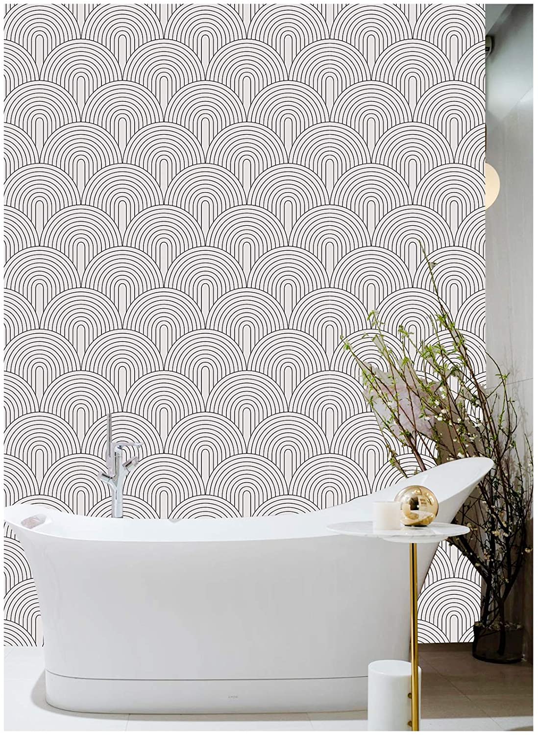 bathroom wallpaper art deco