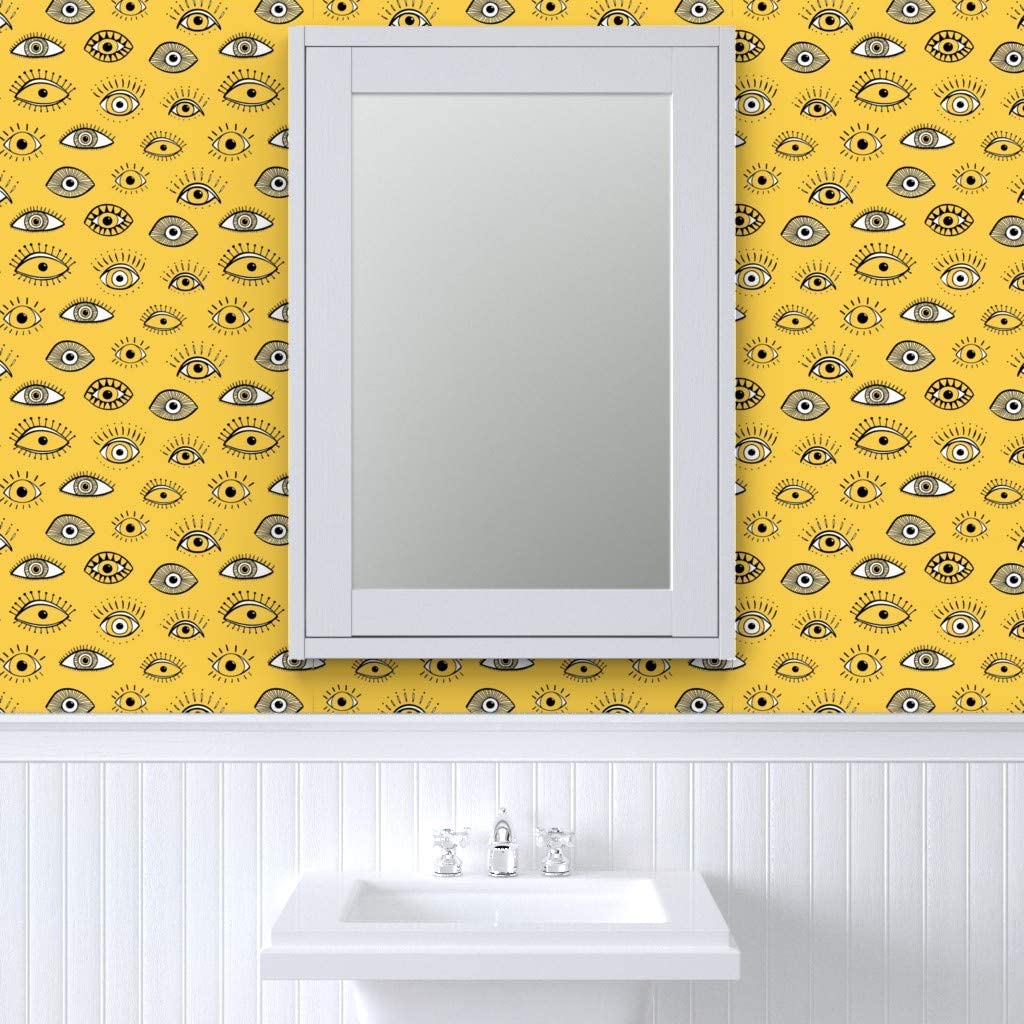 bathroom wallpaper seeing eye