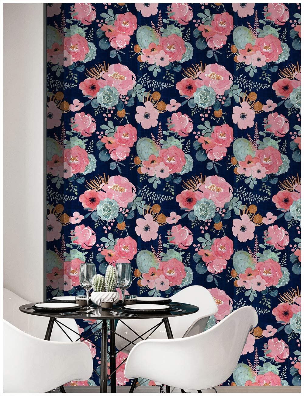 big floral wallpaper idea