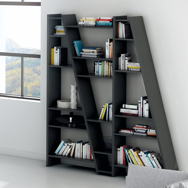 black bookcase matte finish