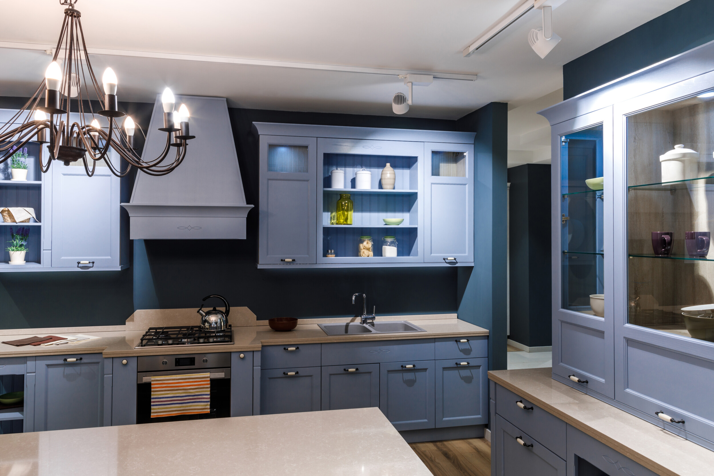 bold inky blue kitchen