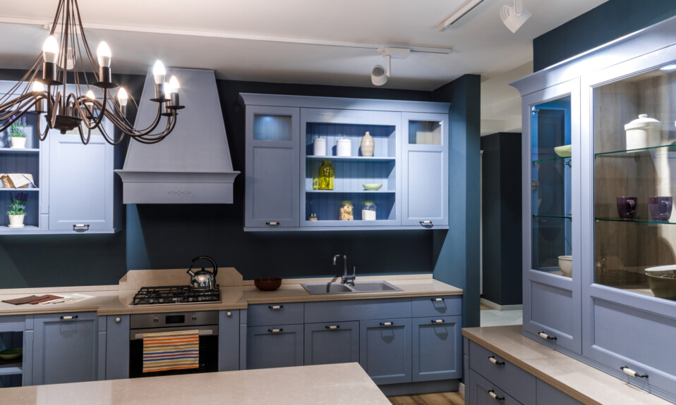 bold inky blue kitchen