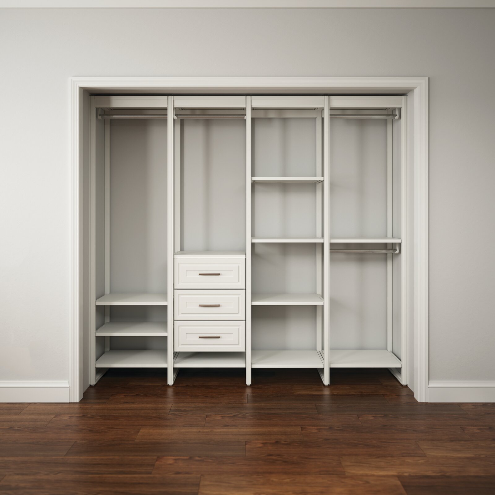 built-in storage closet bedroom