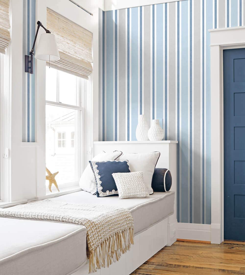 coastal stripes wallpaper