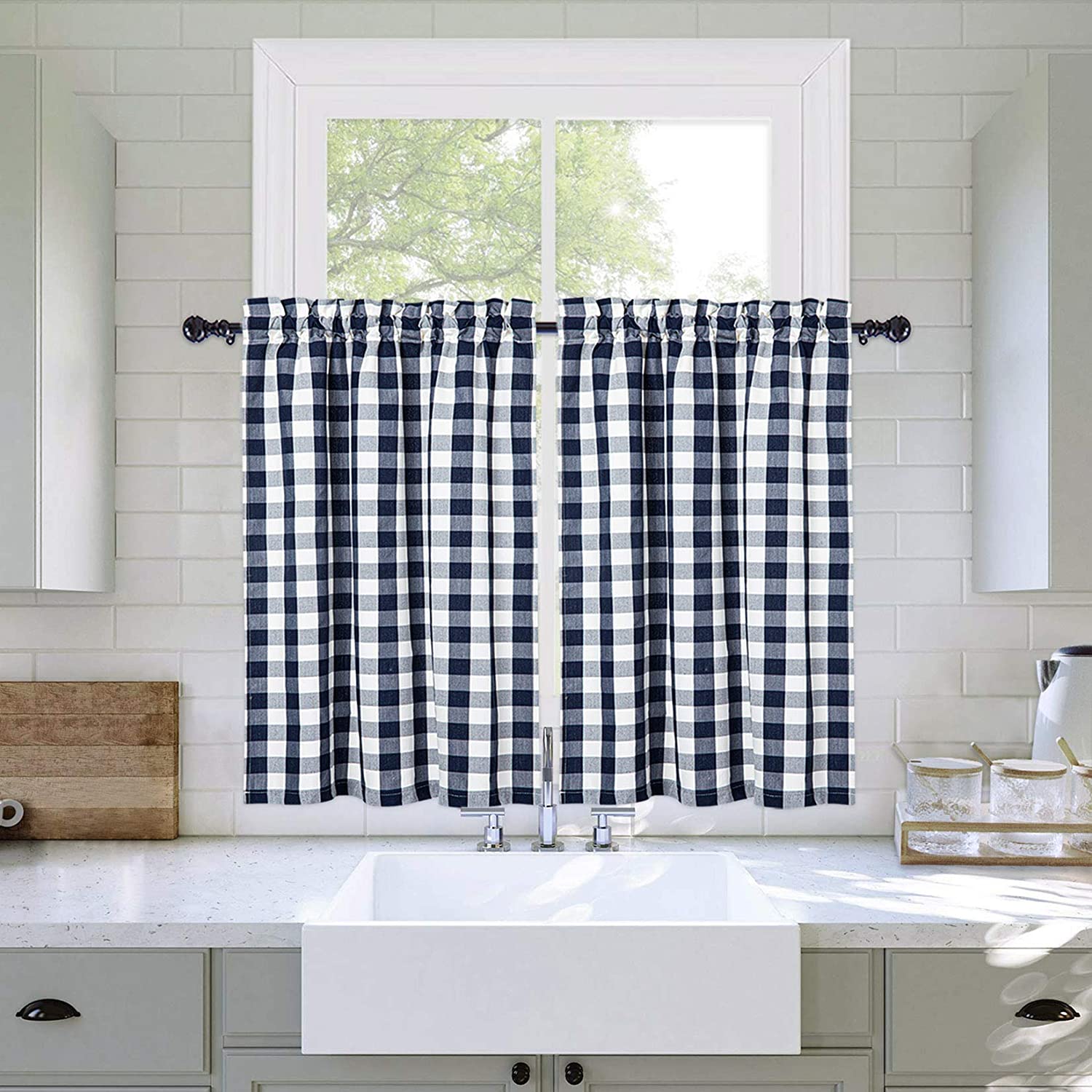 country check curtains