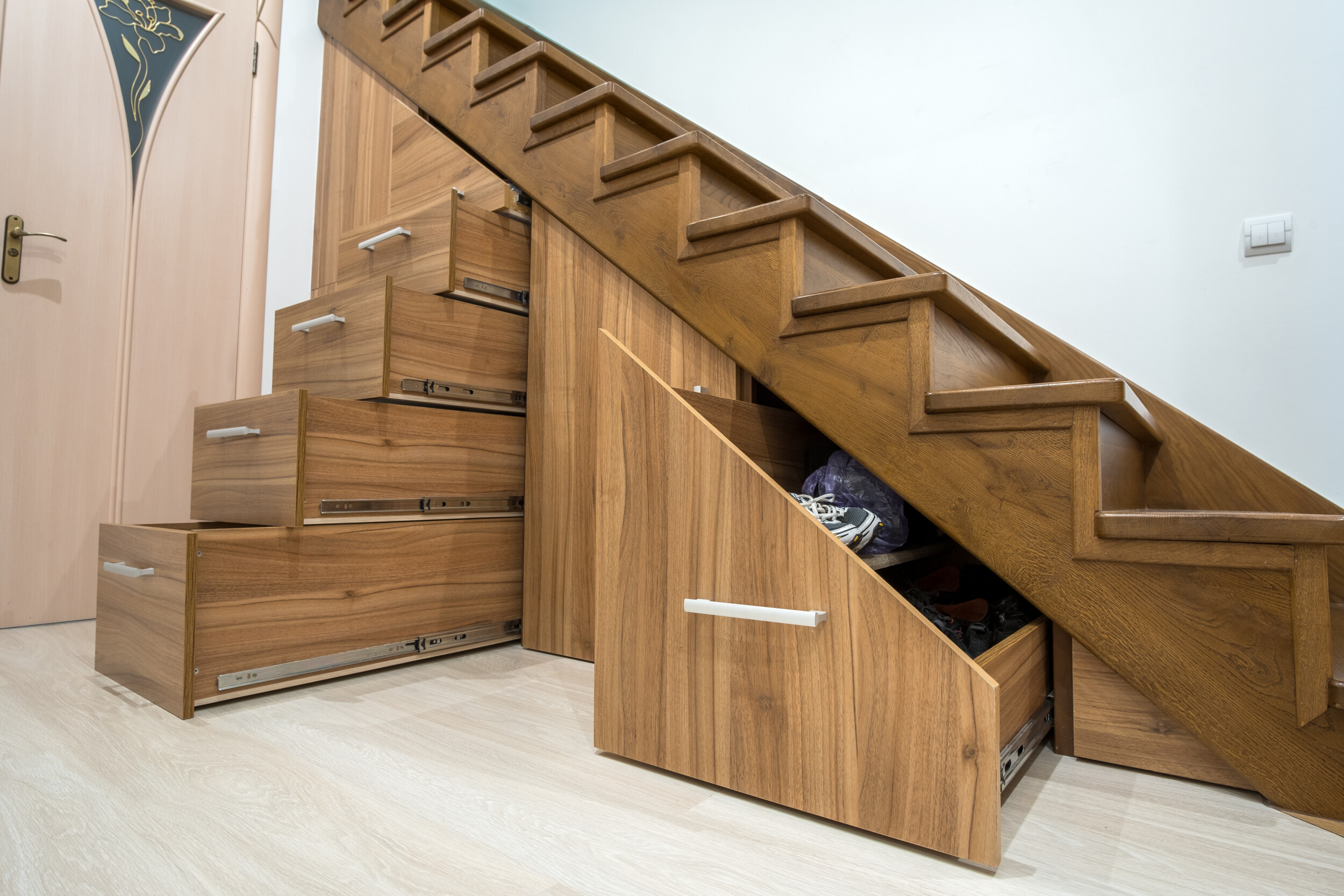 custom under stairs storage