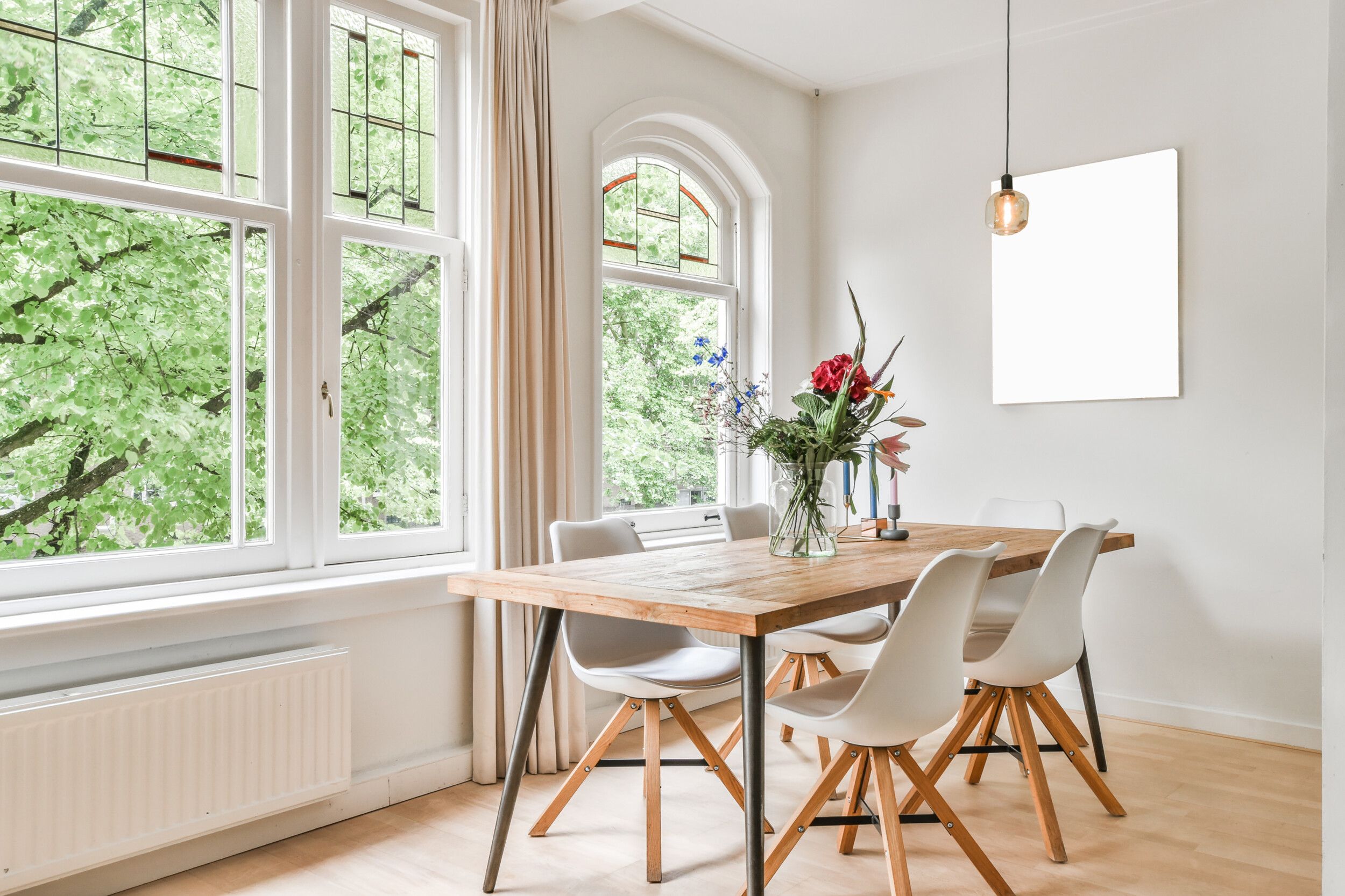 dining room wooden tones