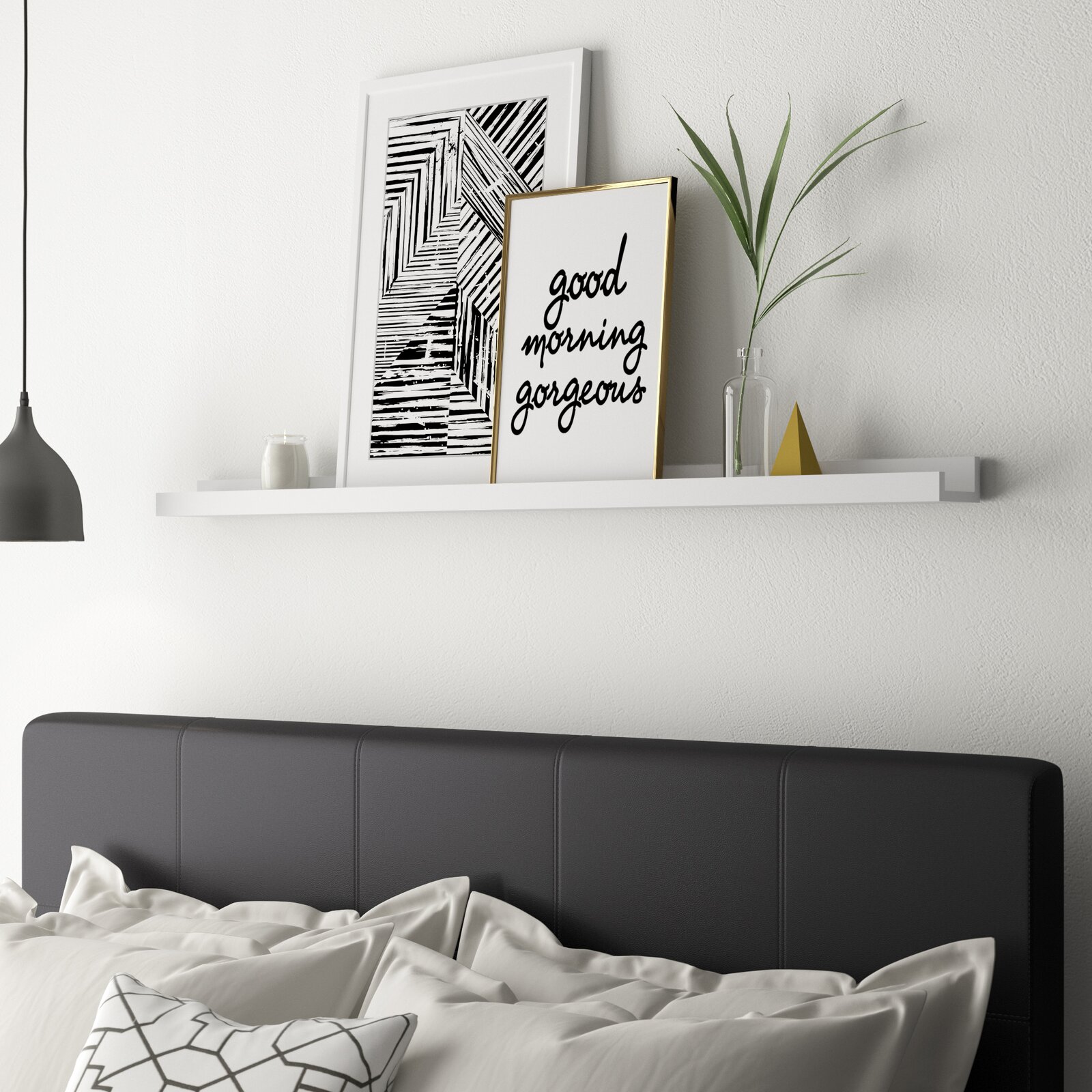 floating shelves bedroom