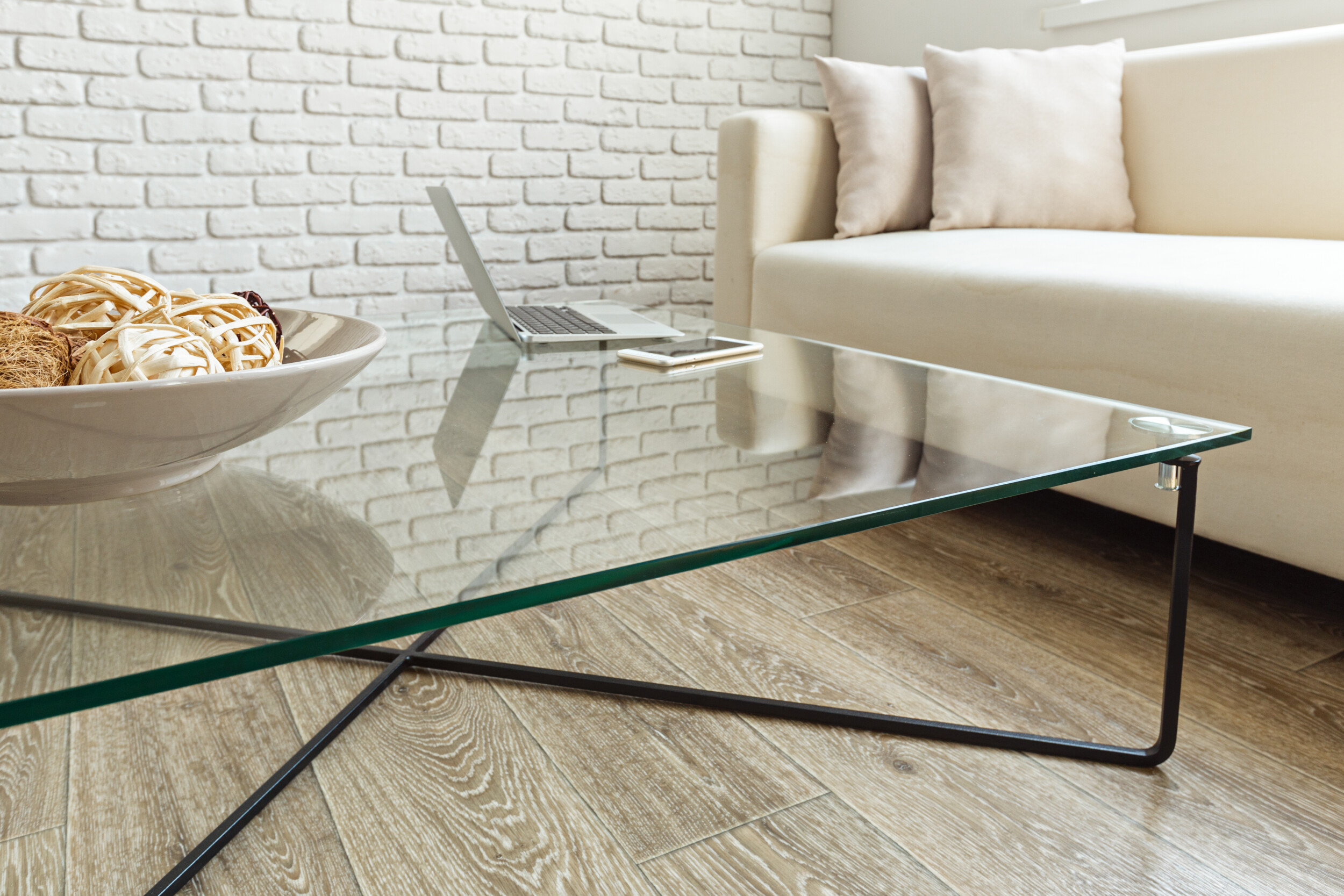 glass topped table