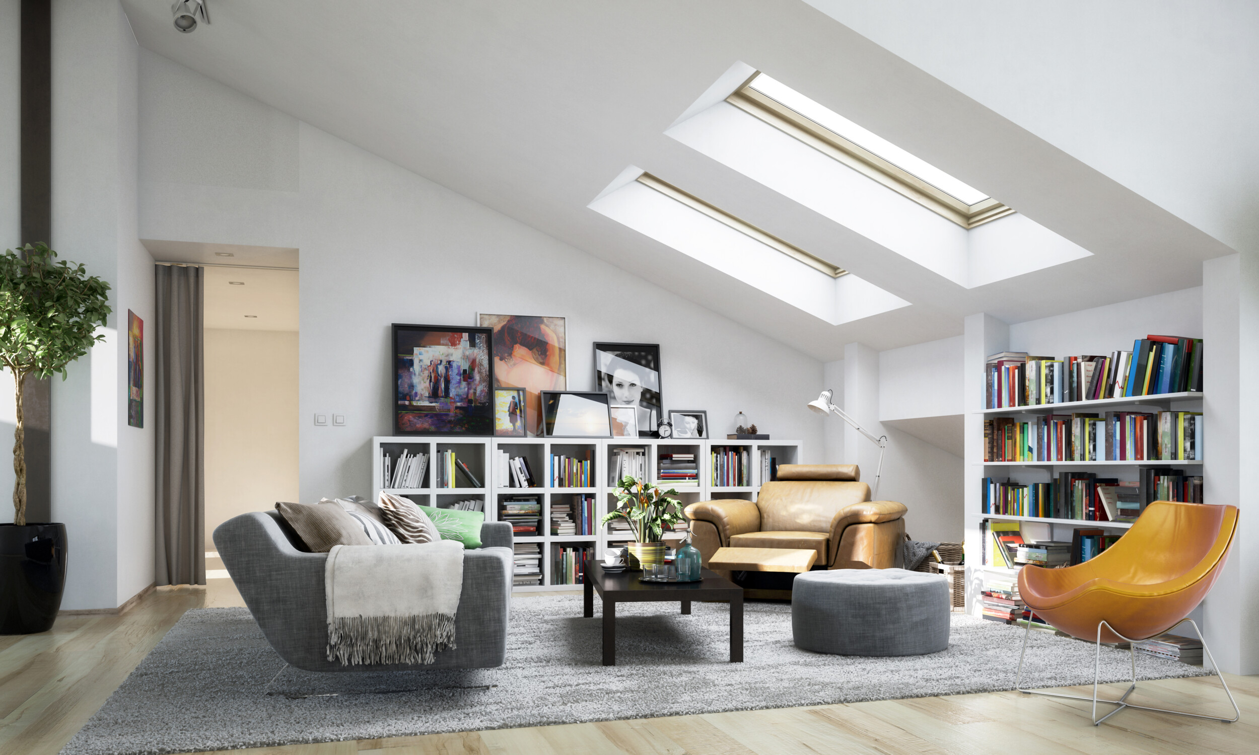 home library living room