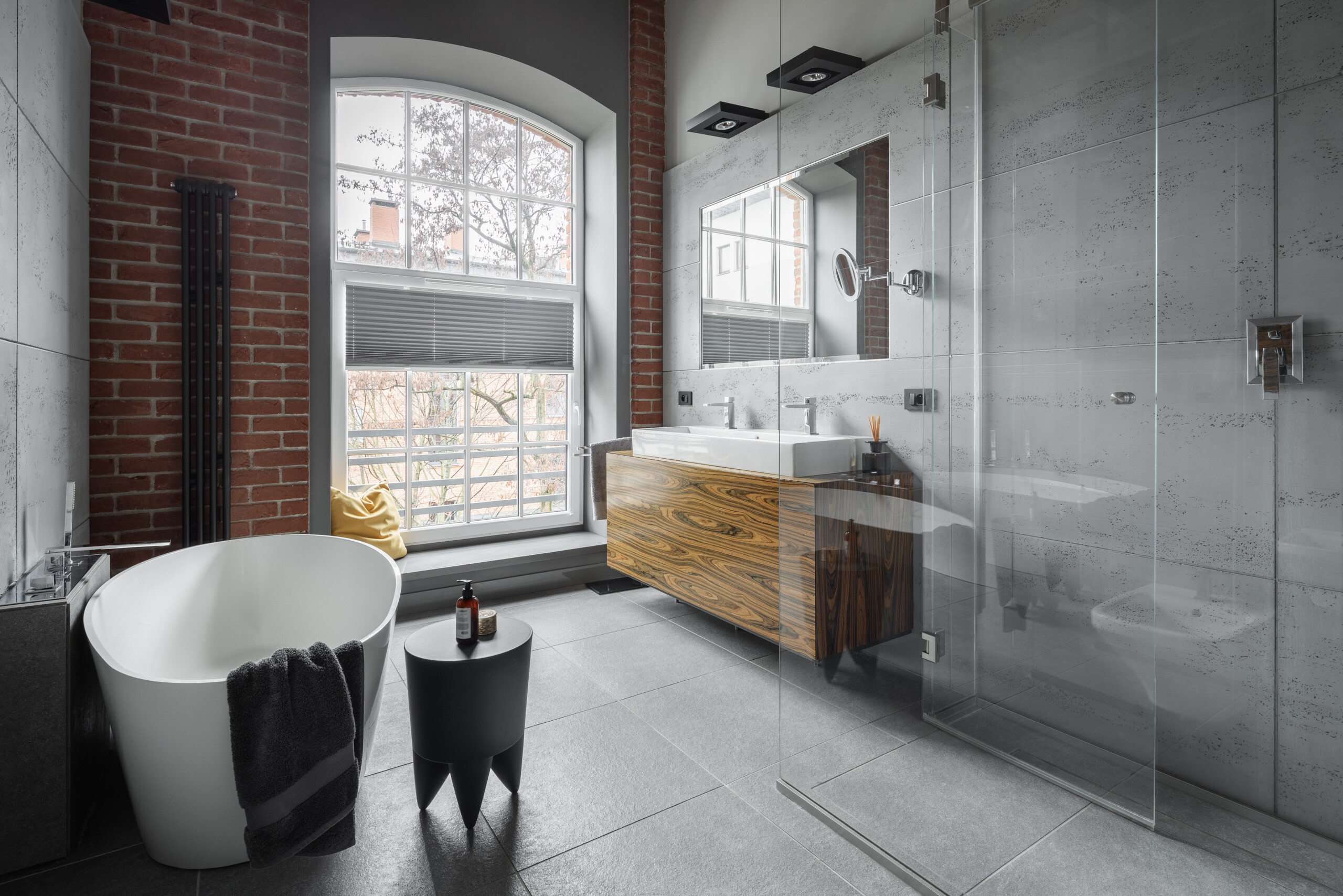 Stylish Modern Bathroom, Industrial Floating Shelves Bathroom Designs 2018