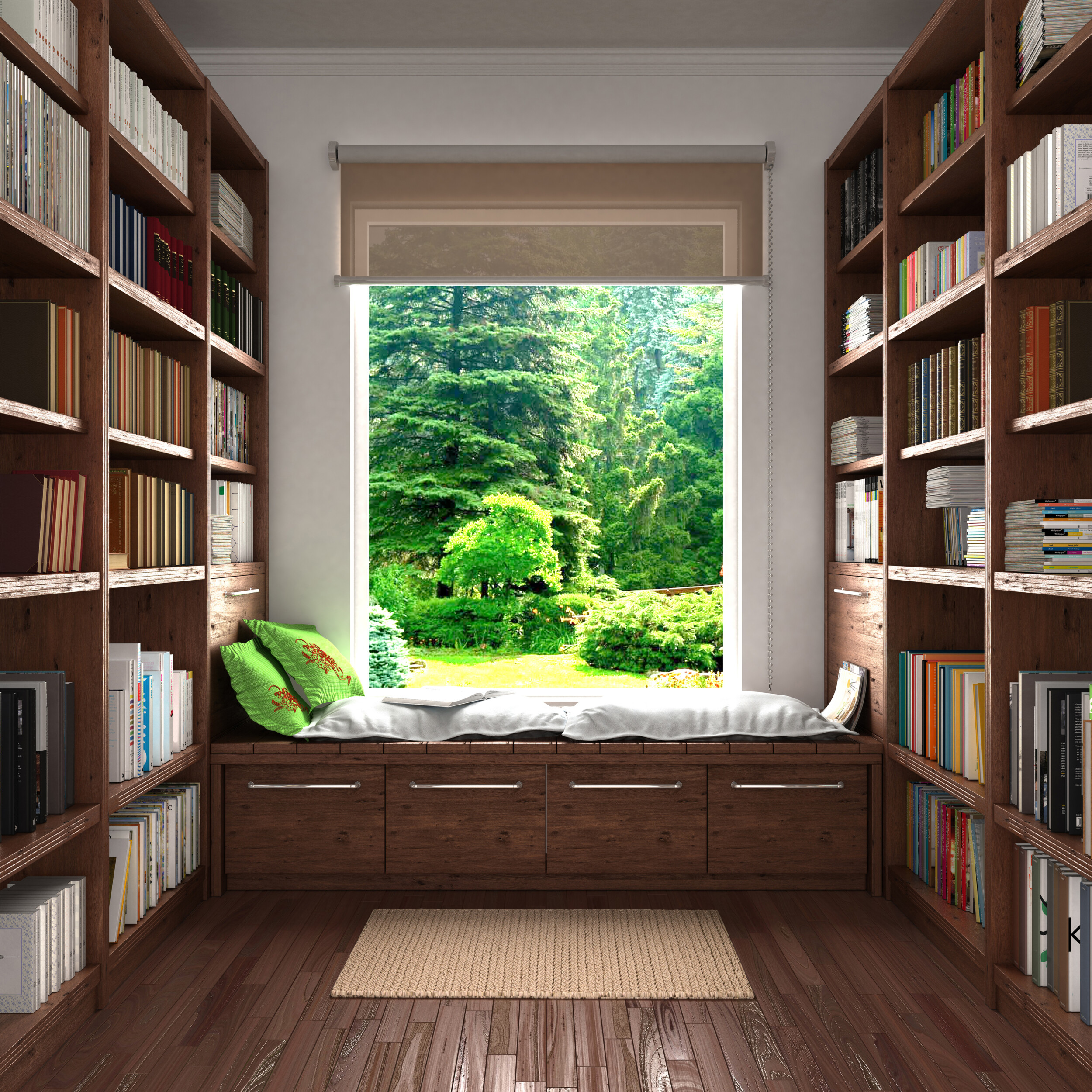 large window in home library