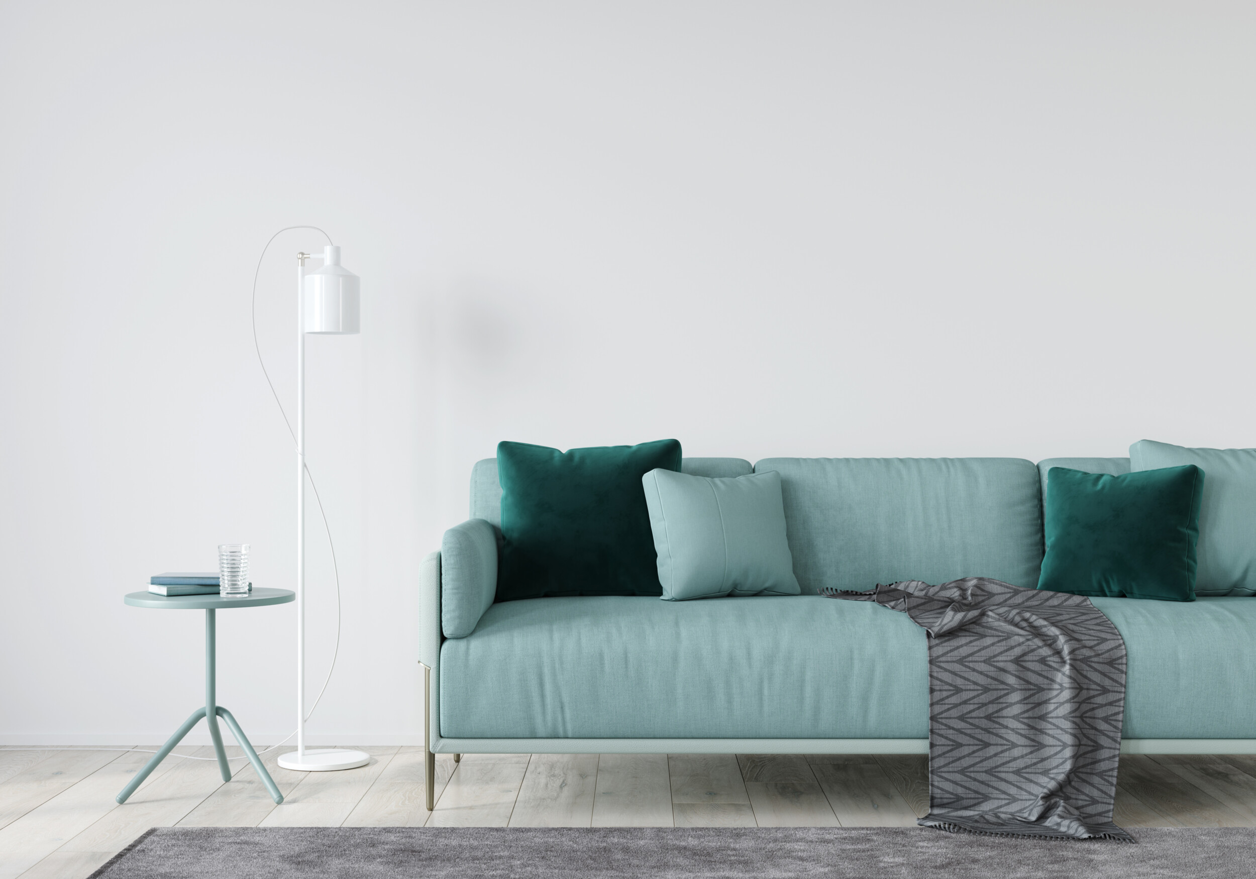 mint green sofa