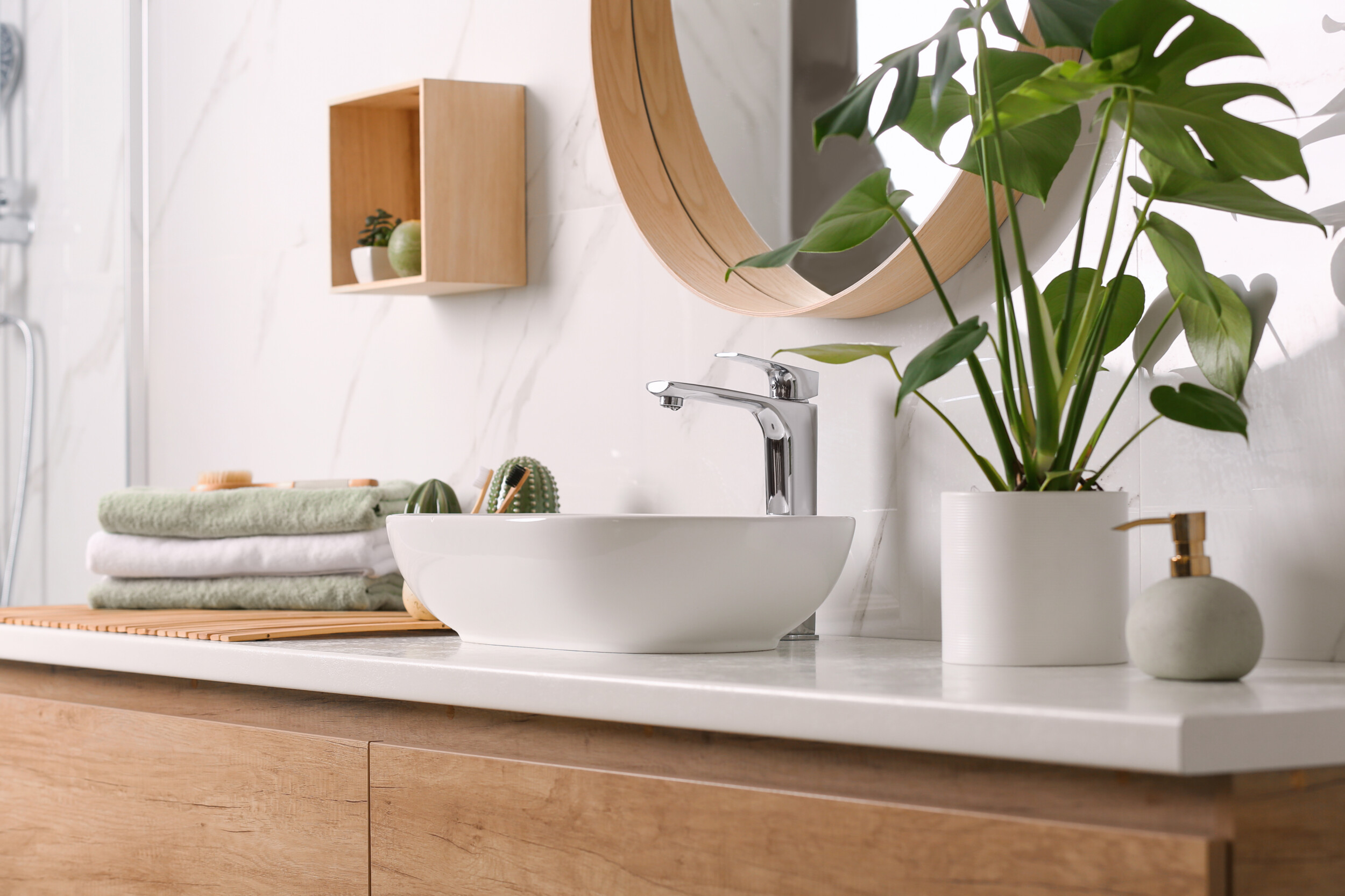 modern bathroom plants