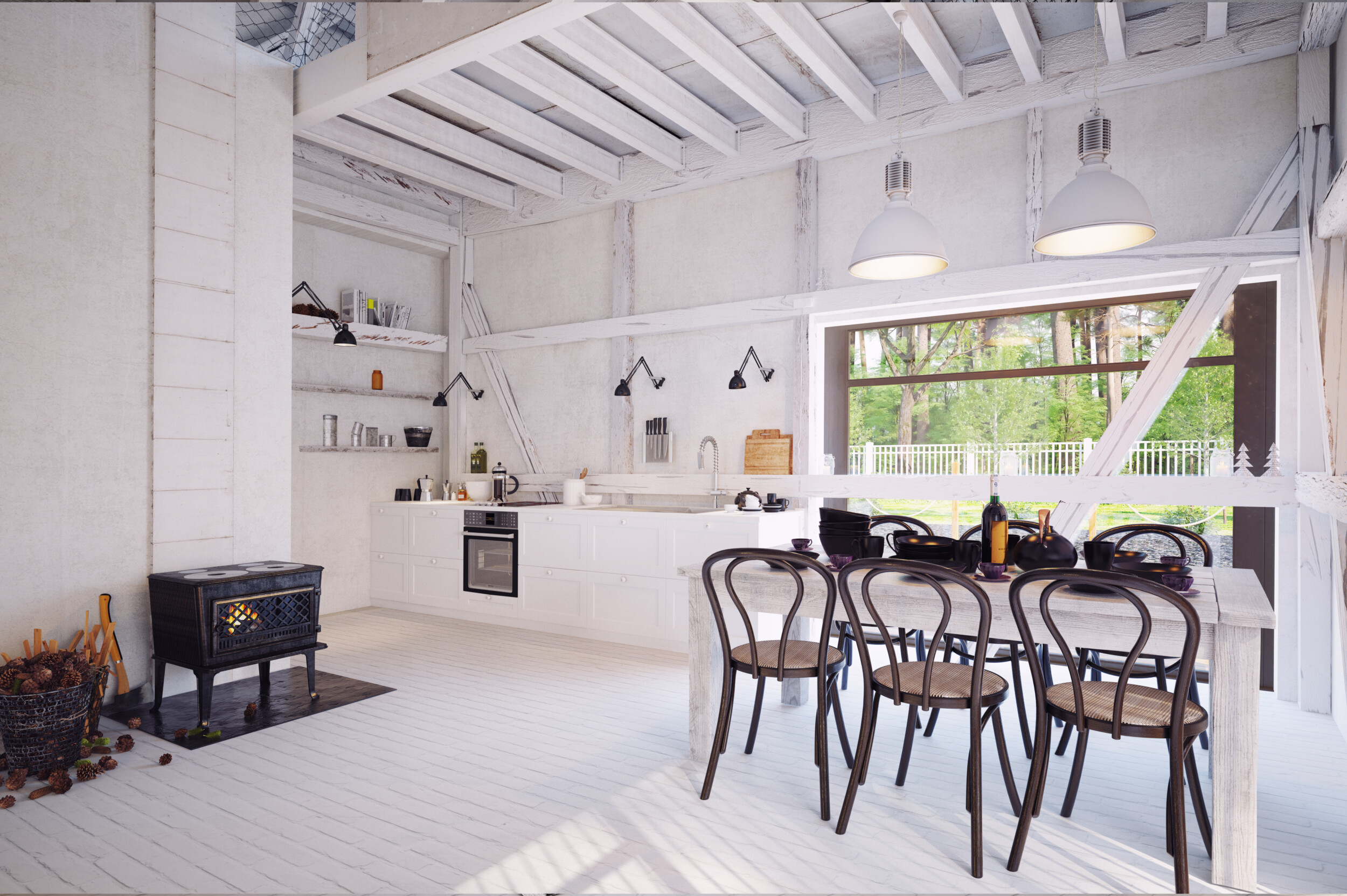 modern farmhouse kitchen interior