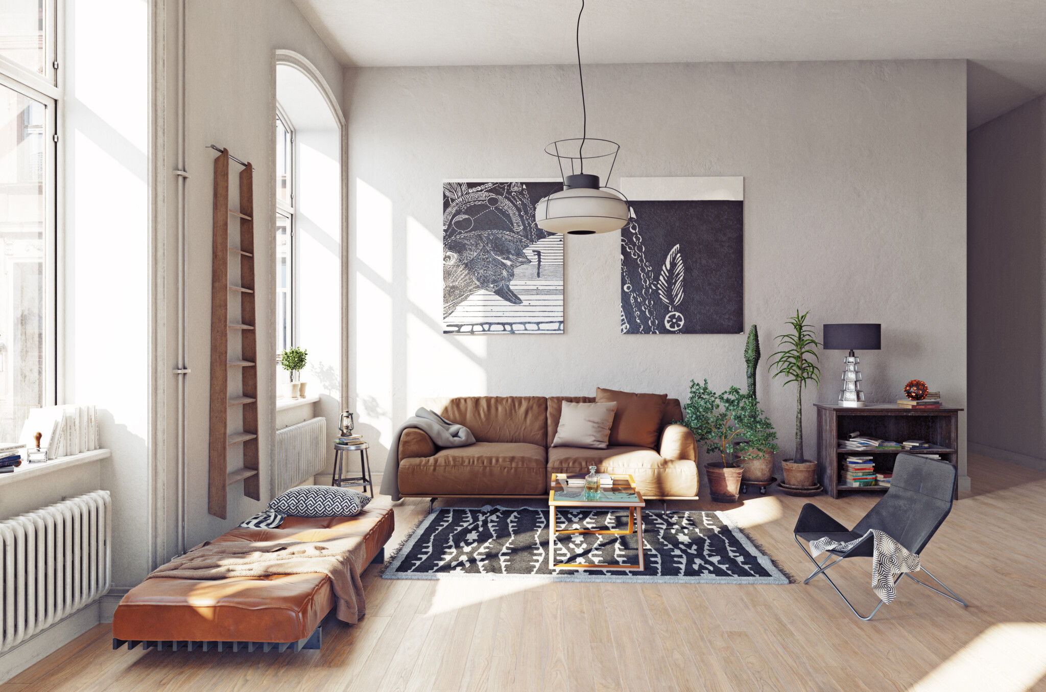 urban edgy modern living room