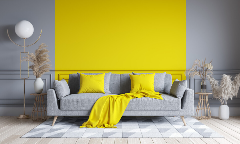 golden yellow paint living room