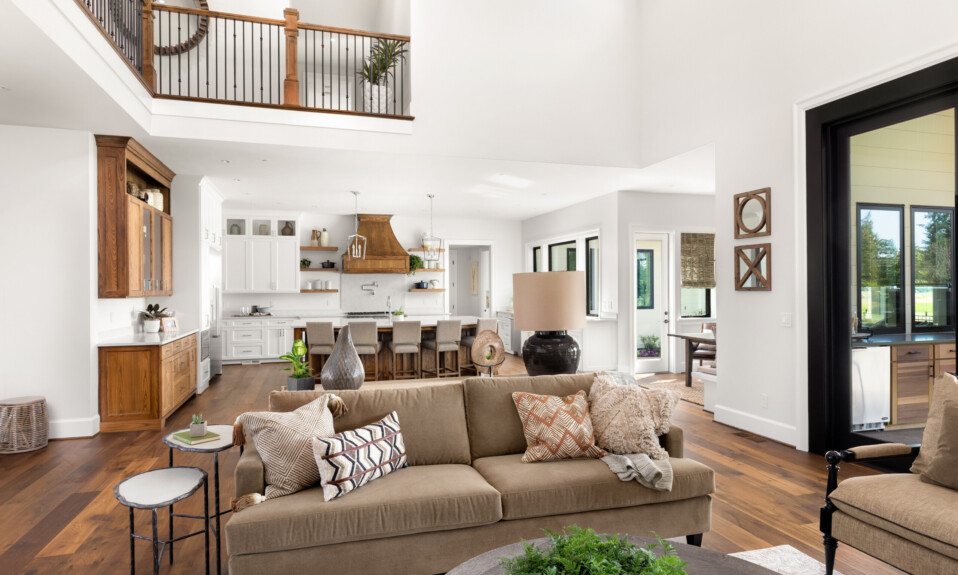 open kitchen in large house