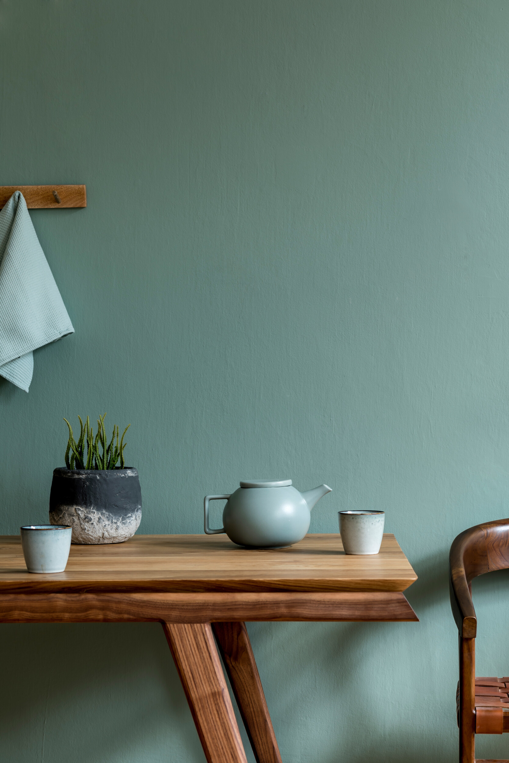 sage green kitchen interior