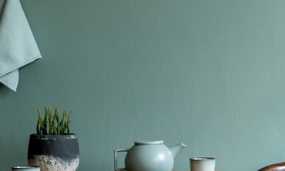 sage green kitchen interior