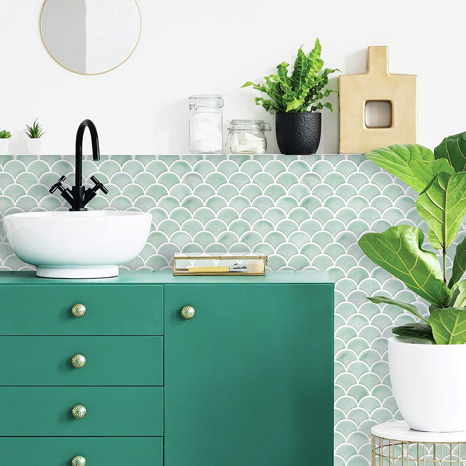 scallop tiles bathroom