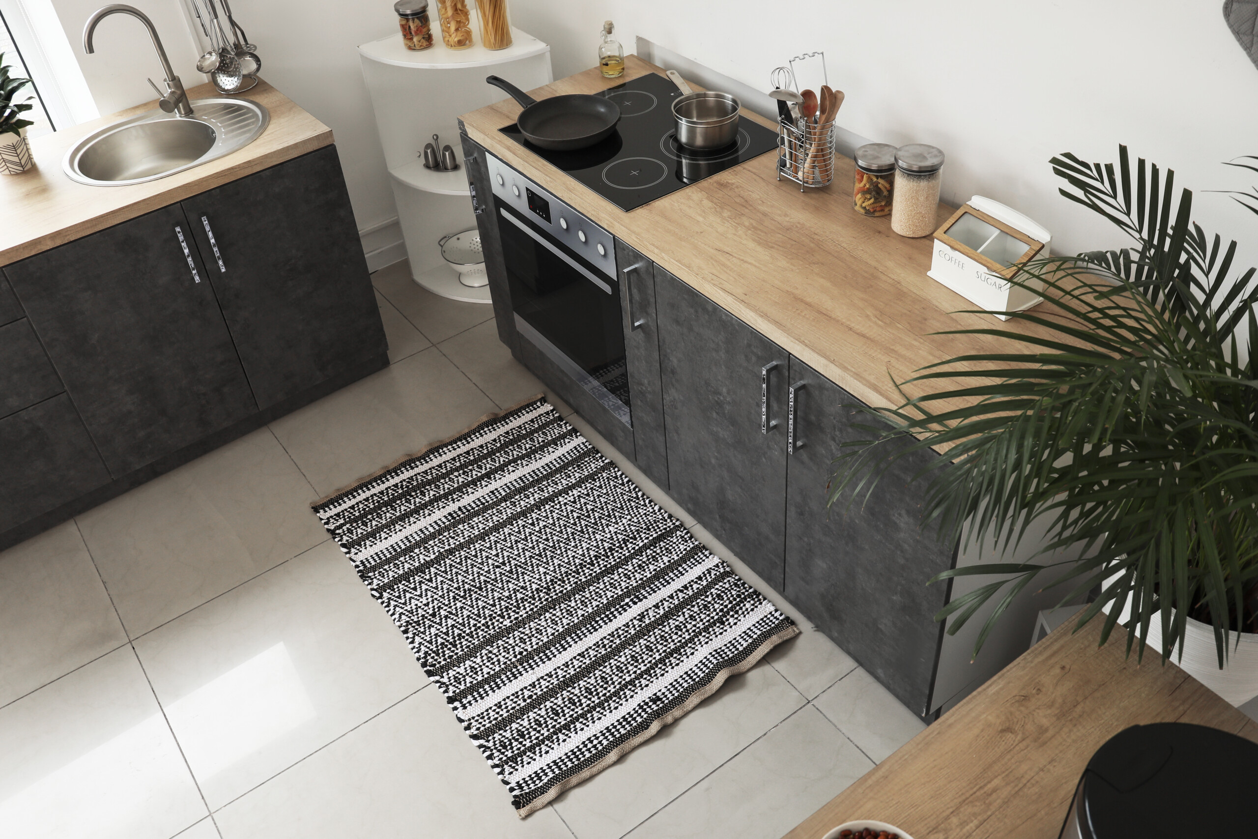 small kitchen rug corner sink