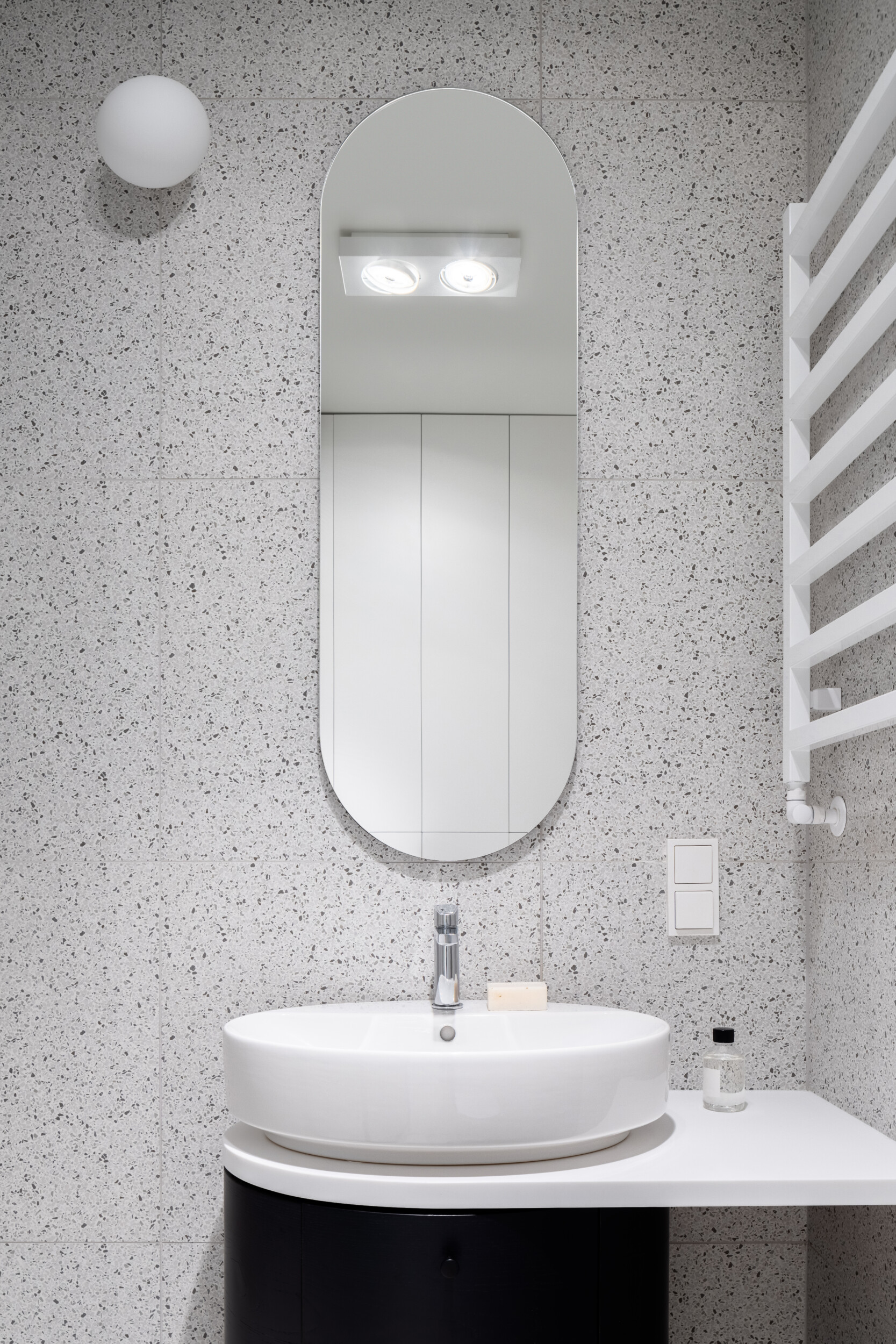 terrazzo style bathroom tiles