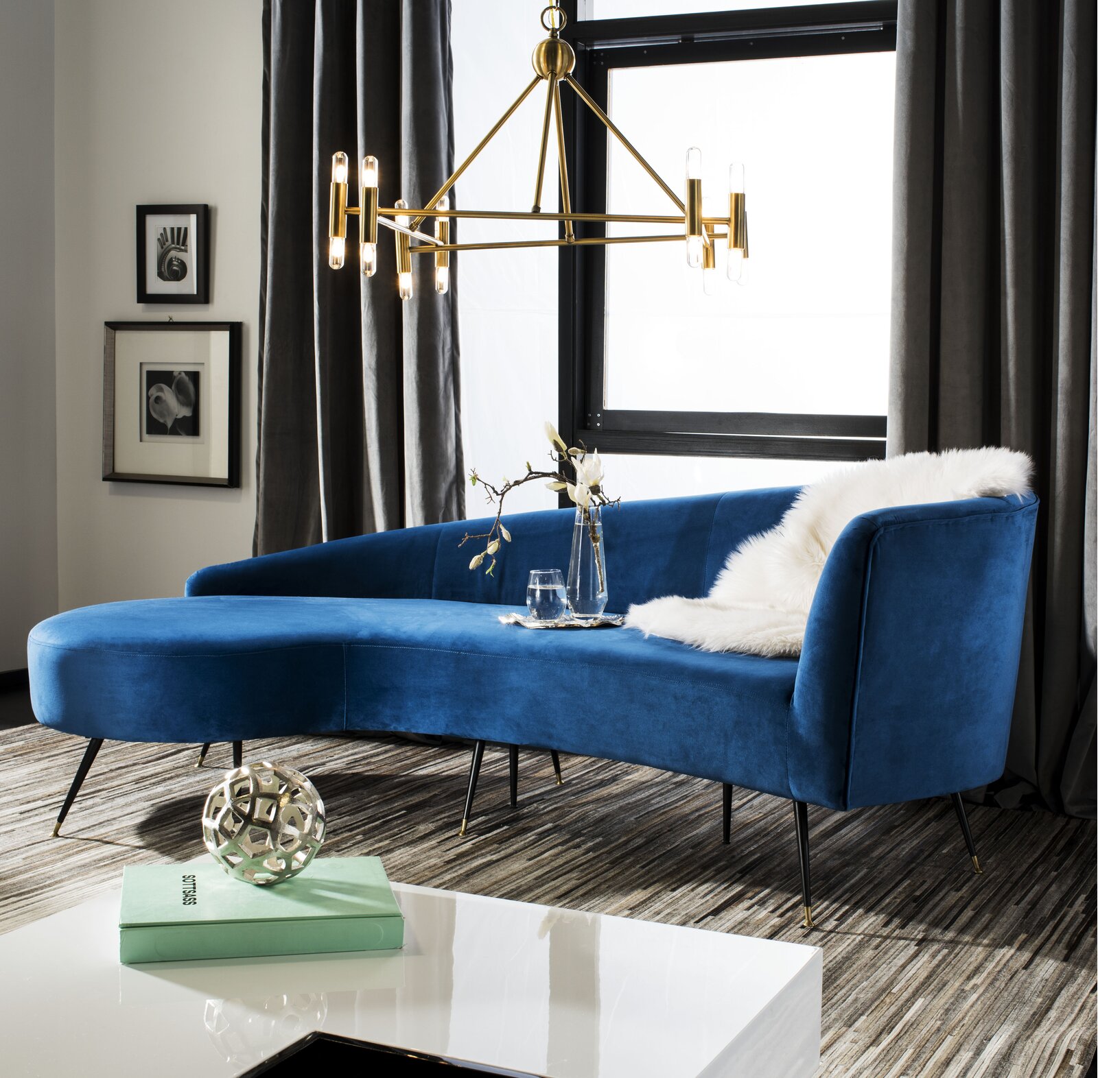 unique velvet modern sofa