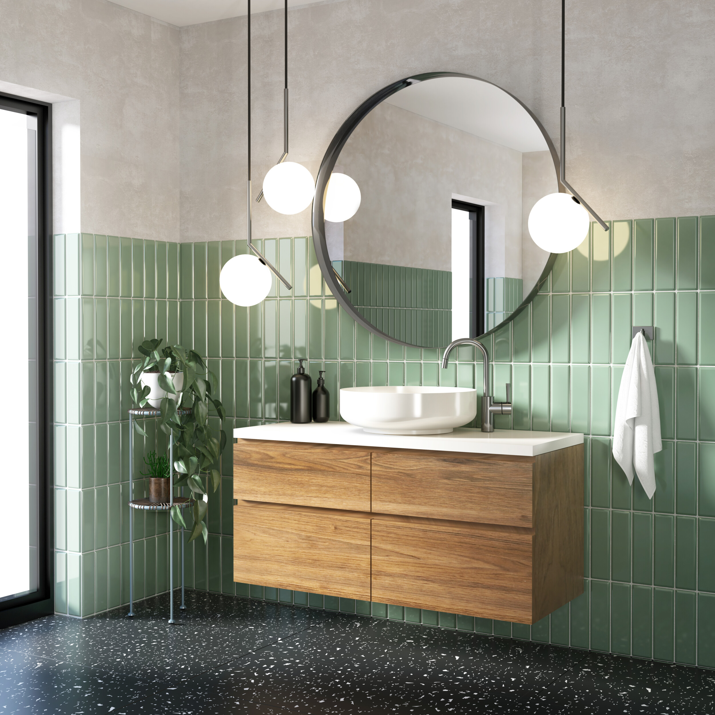 vertical bathroom tiles