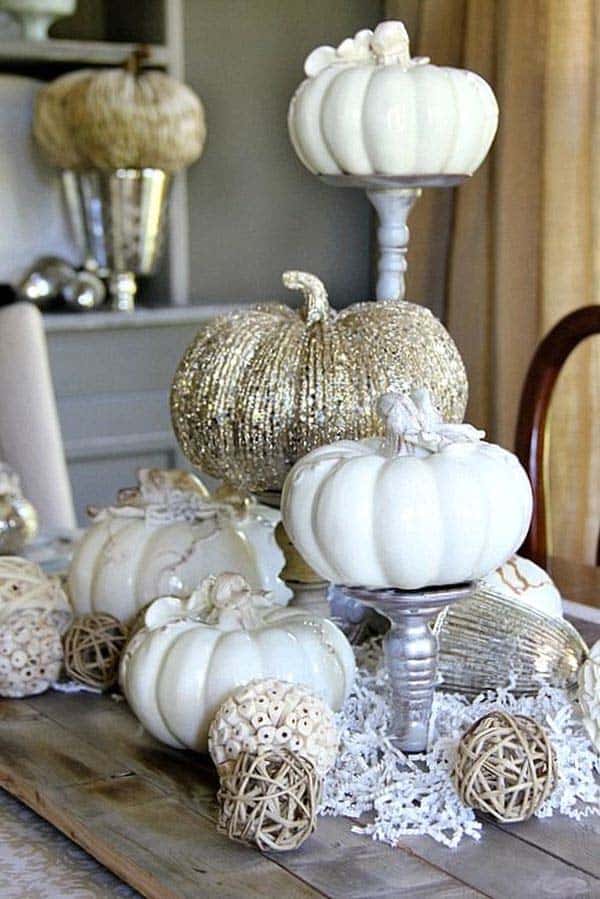 white pumpkins halloween decoration