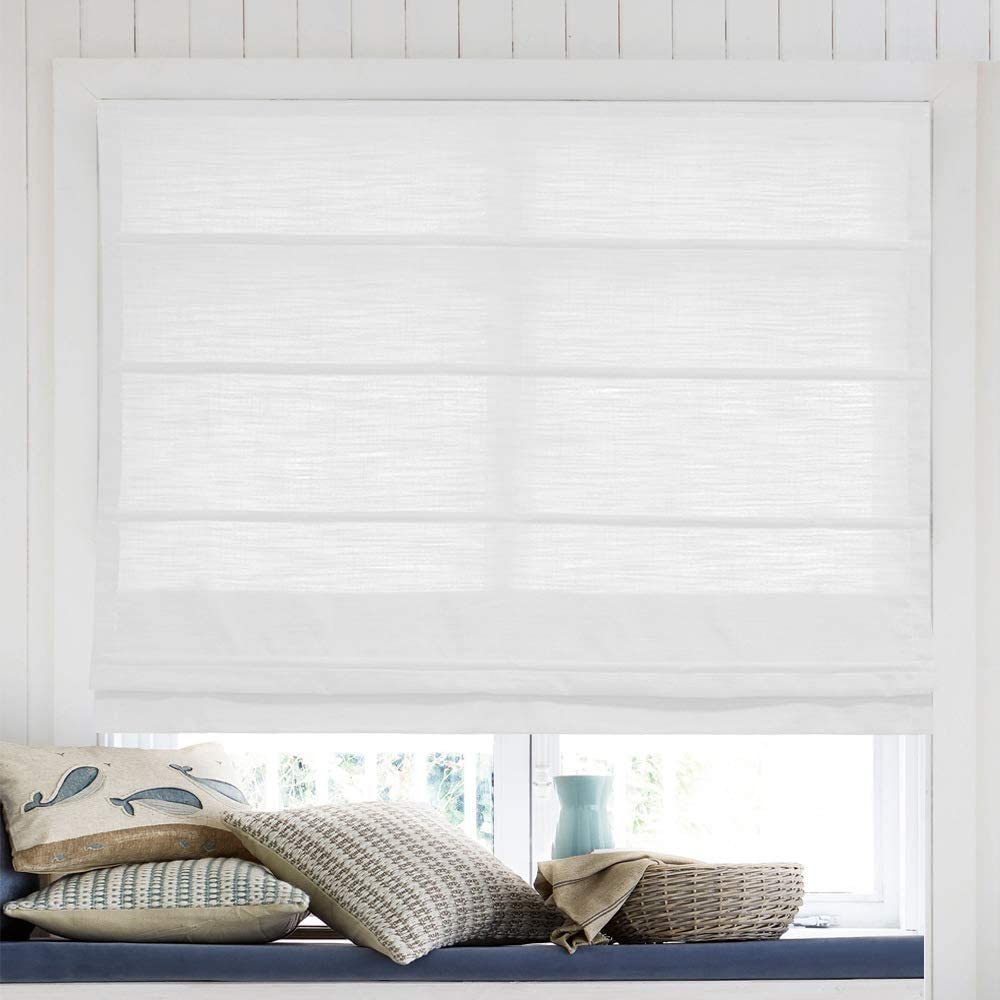 white roman shades