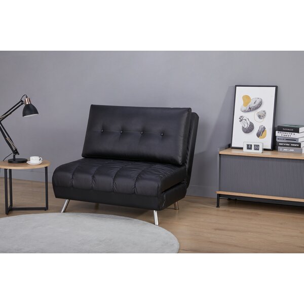 Black Leather Oversized Sleeper Chair