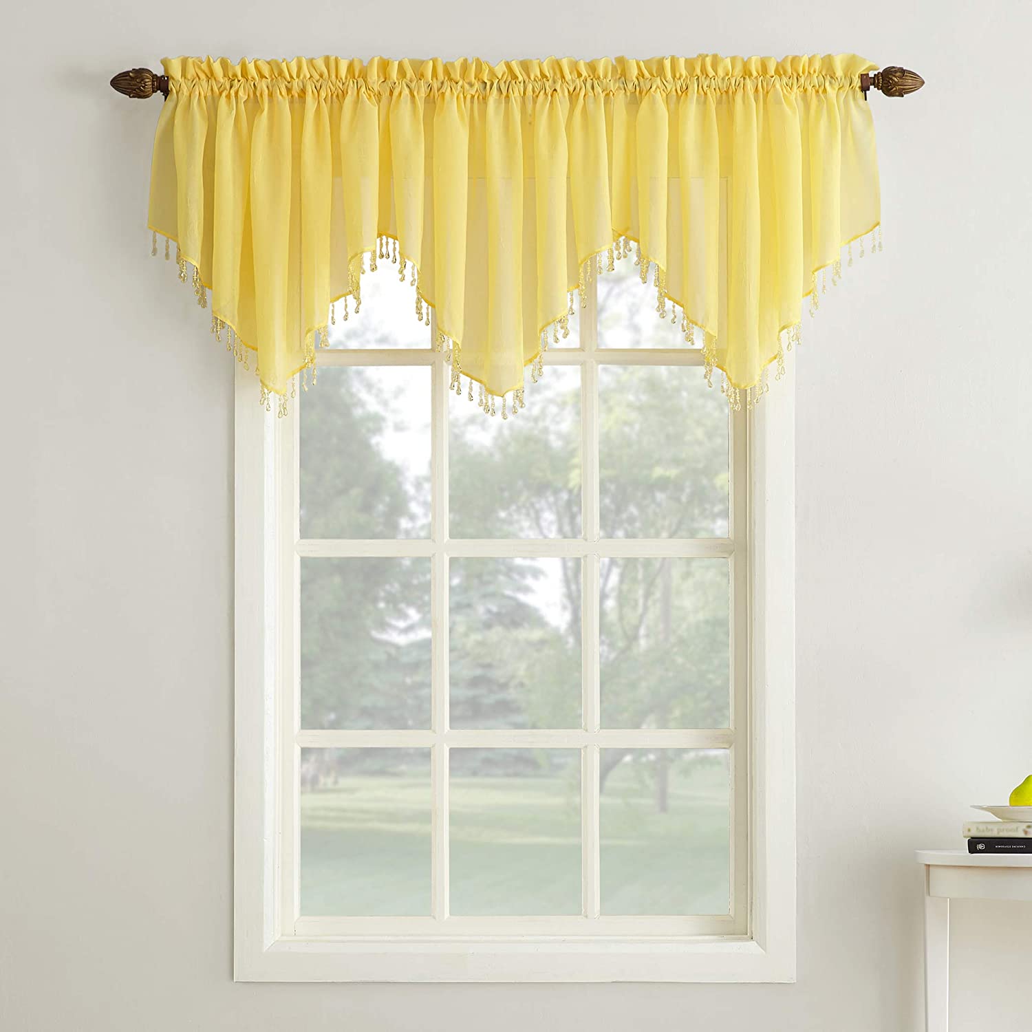 dazzilng sheer beaded valance