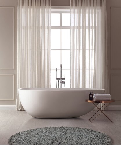 15 Beautiful Bathroom Window Curtains, Sheer Shower Curtain With Design