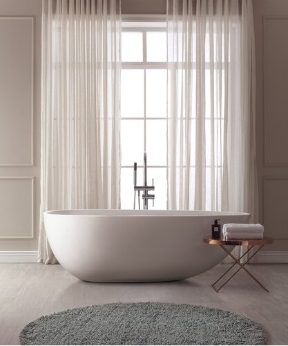 15 Beautiful Bathroom Window Curtains Ideas Décor Aid