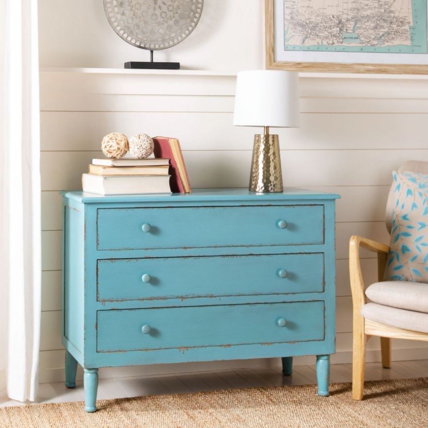 colorful vintage country dresser