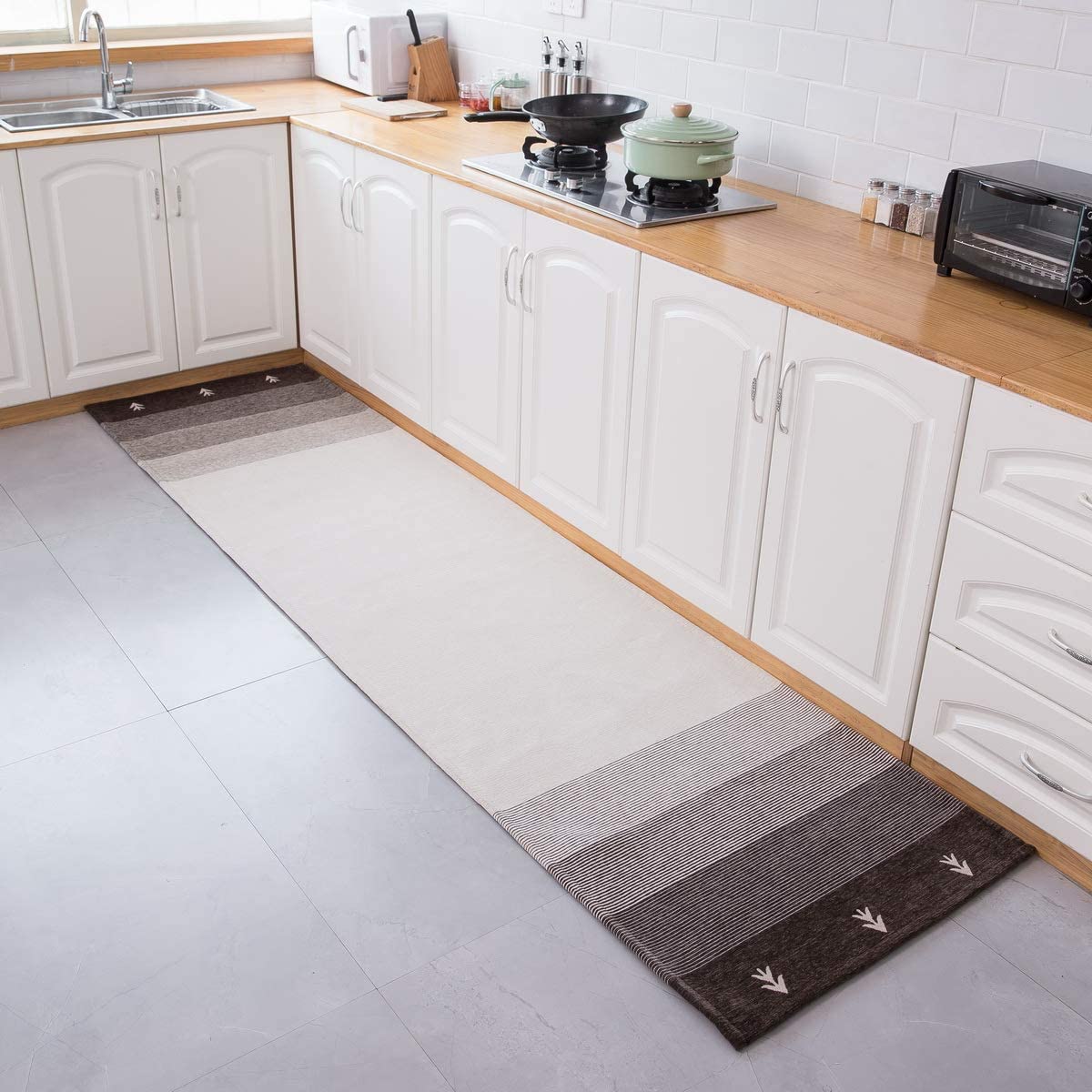 grey kitchen rug