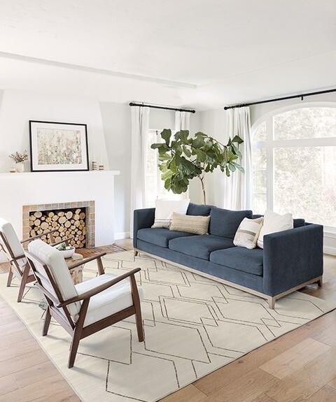 15 Beautiful Rugs That Go With Blue, What Color Area Rug For Grey Couch