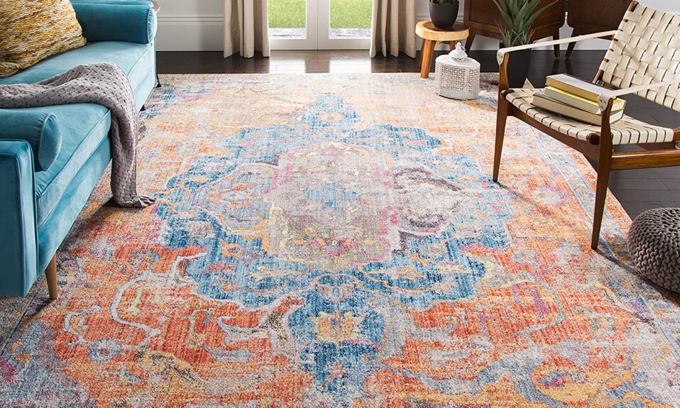 orange area rug